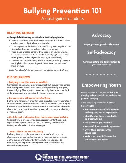 Bullying Prevention 101: A Quick Guide for Adults