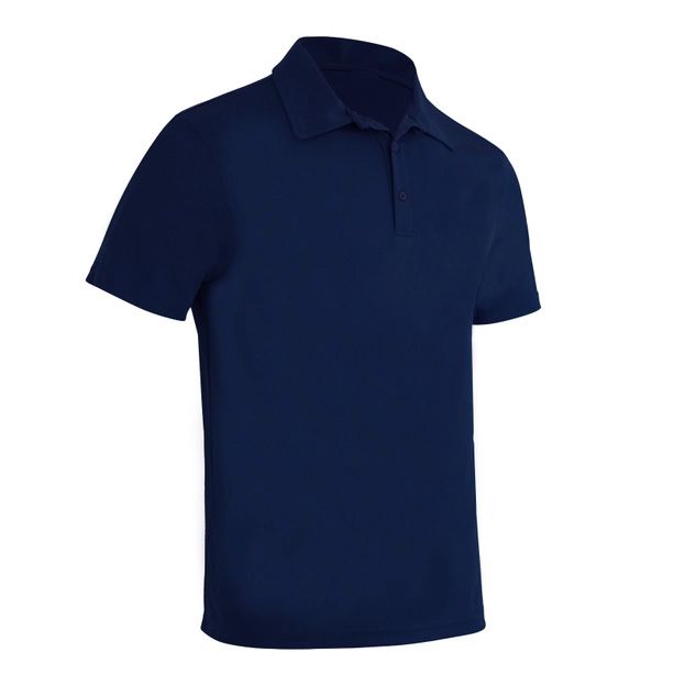 100% Polyester Navy-Blue Men's Performance Polo Shirt White Fringes