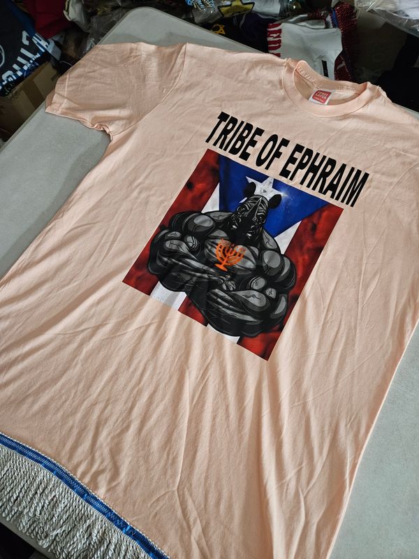 100% Cotton Tribe of Ephraim Apricot Shirt White Fringes