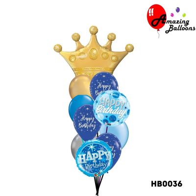 Deluxe Royal Crown Birthday Balloon Bouquet