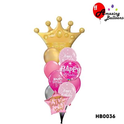 Deluxe Royal Crown Birthday Balloon Bouquet