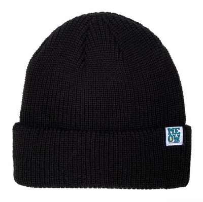 Meow stacked logo beanie black