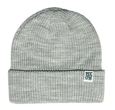 Meow Logo Cuff Beanie Heather Grey