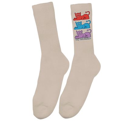 Toy Machine Triple Cat Socks Tan