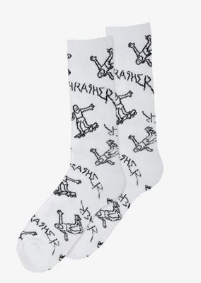 Thrasher Gonz Logo Socks White/Black