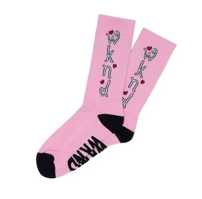 WKND Heart Socks Pink