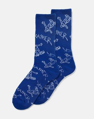 Thrasher Gonz Logo Socks Blue/White