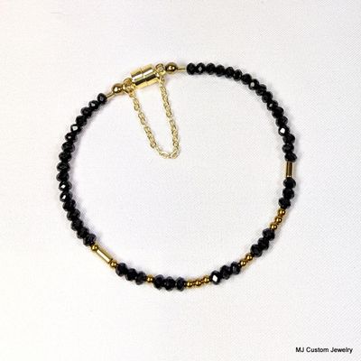 RESIST Black Spinel (MM) Morse Code Bracelet