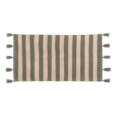 ALFOMBRA RAYADA BORLAS VERDE 40X150