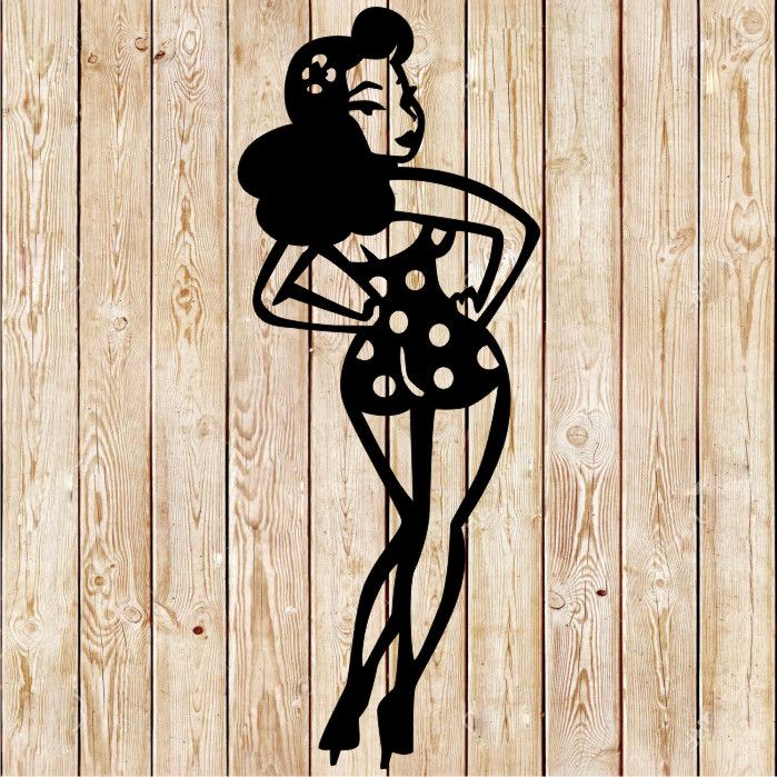Sexy Pin Up  Girl Sign Bikini Cutting File