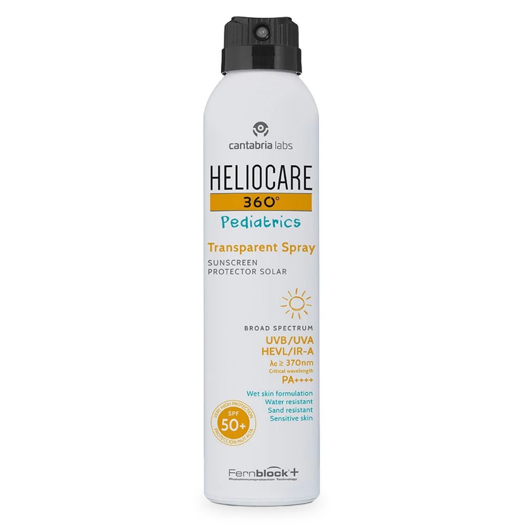 Protector solar pediátrico infantil invisible en spray para niños y bebés. Heliocare 360 Pediátrics.