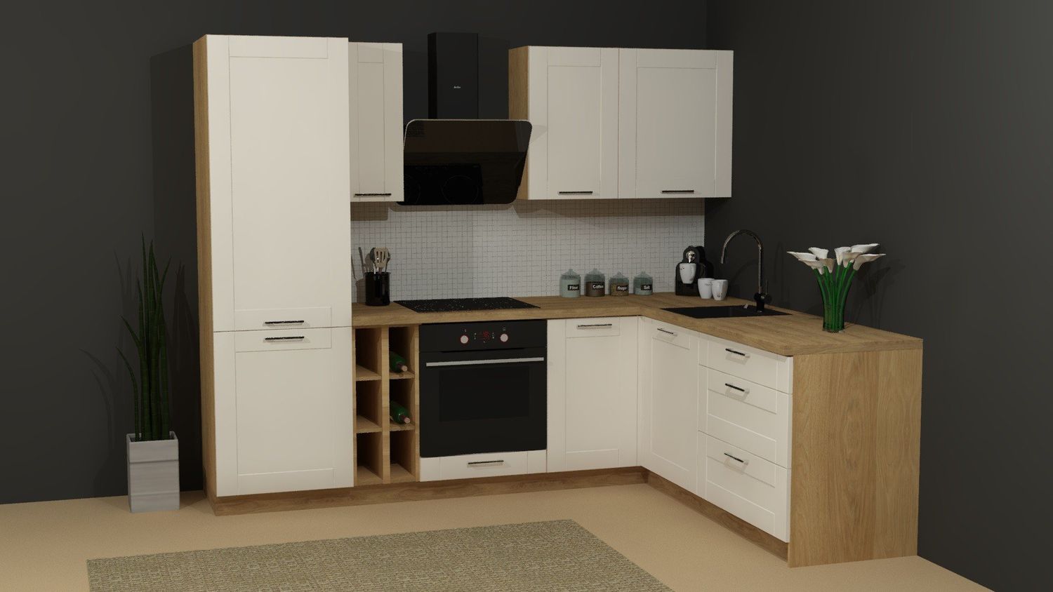 ​Hoekkeuken Edan 255x200 cm wit Canadian