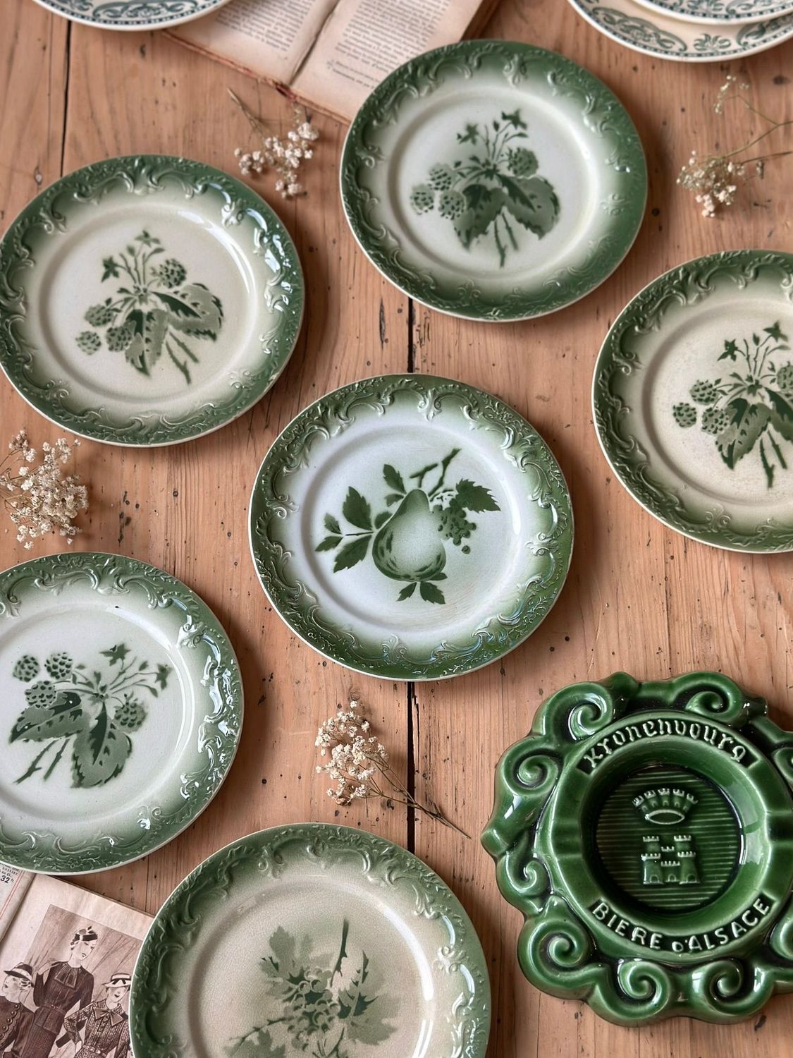 6 assiettes décor botanique - Pexonne