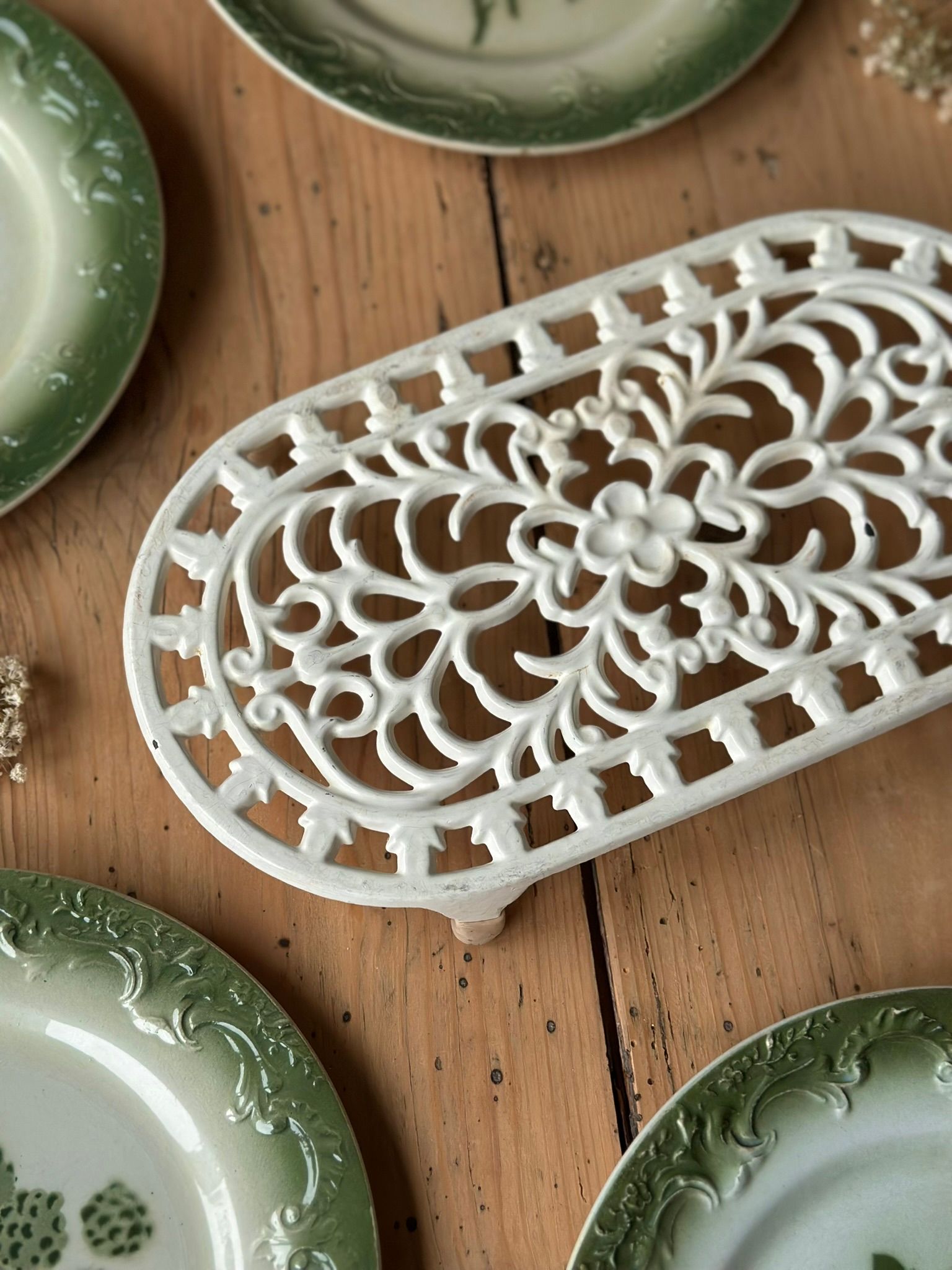 Dessous de plat en fonte - blanc
