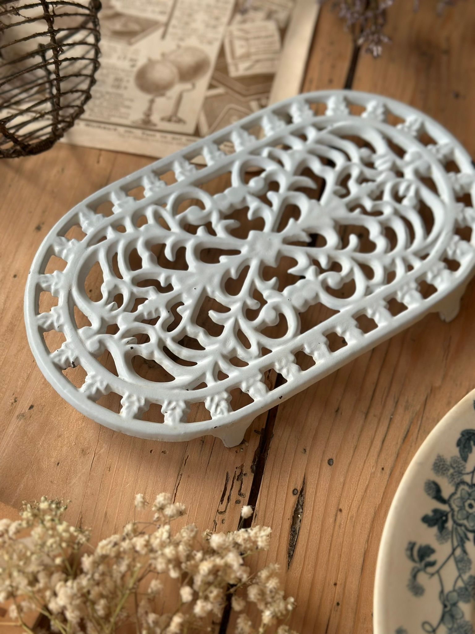 Dessous de plat en fonte - Bleu pâle