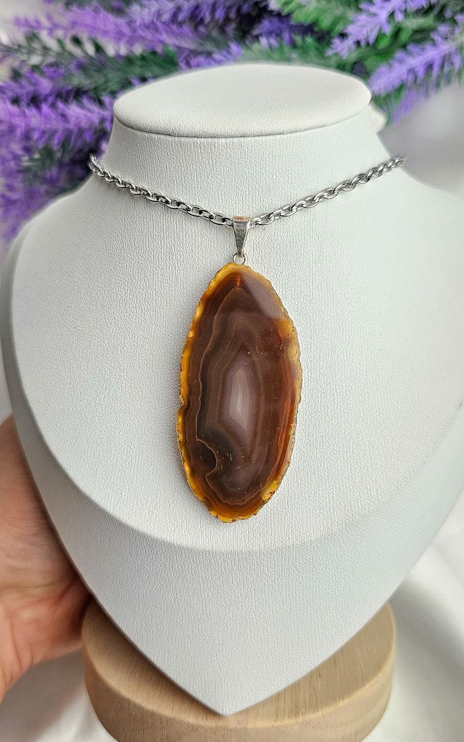 Necklace with Agate Slice