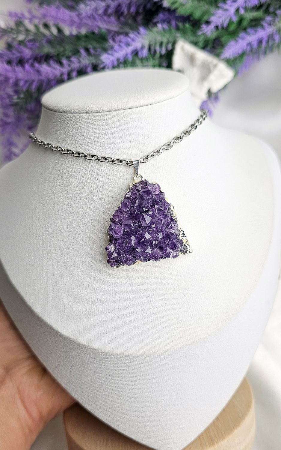 Necklace with Amethyst Cluster (Big)