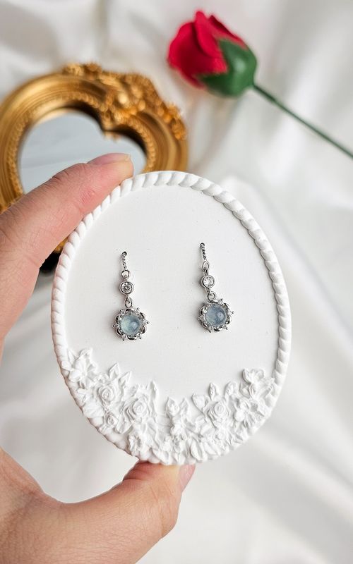 Earrings in Aquamarine