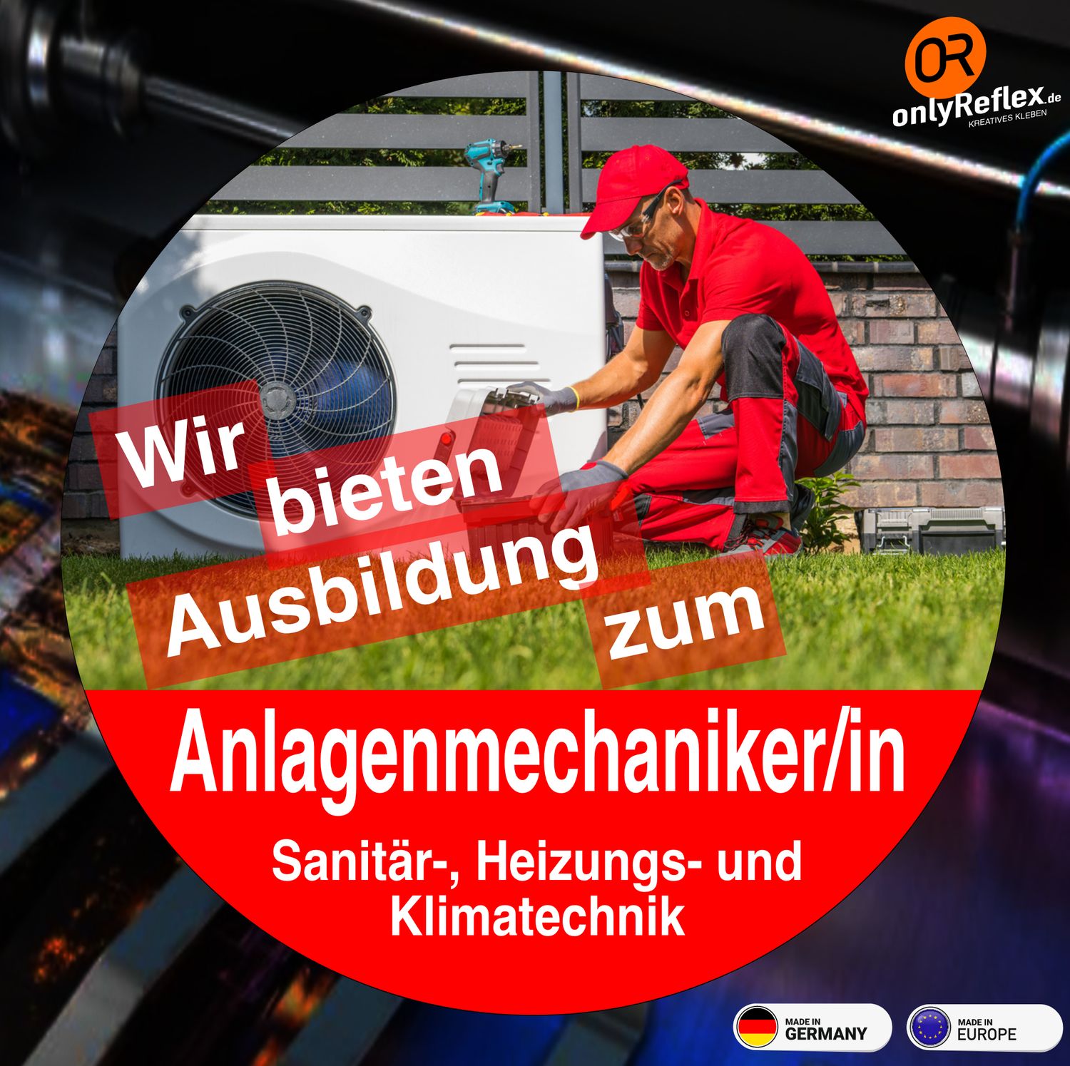 Installateur/in Anlagenmechaniker/in - Ausbildung Aufkleber, 3 Stück
