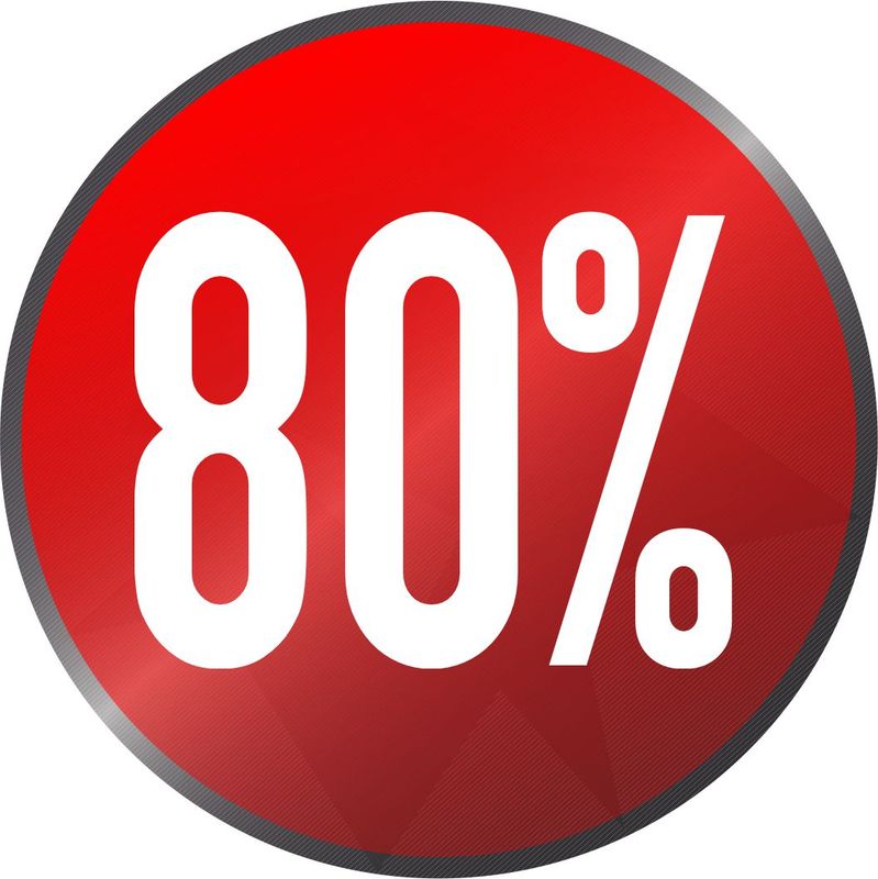 80 % Prozent Design 1 - Aufkleber