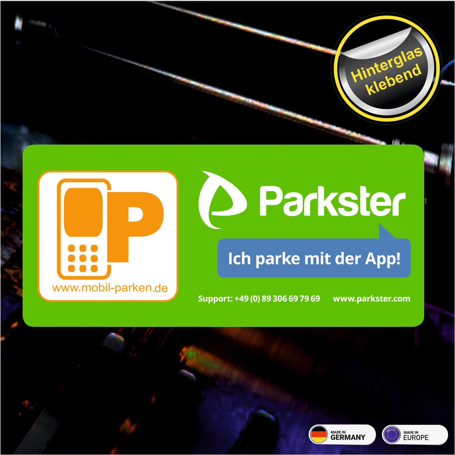 Parkster Parken  Aufkleber (2 Stück) - Hinterglasklebend 8x4 cm