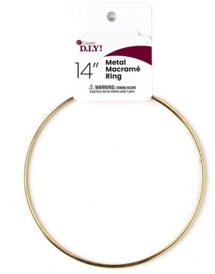 Metal 14" Brass Macrame Ring