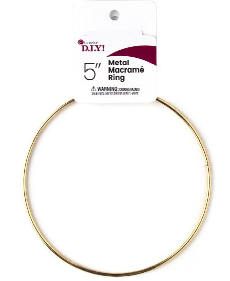 Metal 5" Brass Macrame Ring