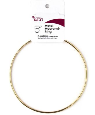 Metal 5" Brass Macrame Ring