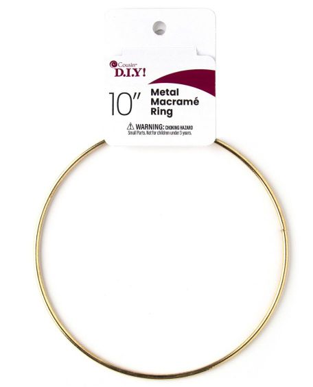 Metal 10" Brass Macrame Ring