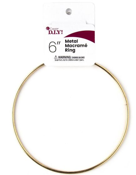 Metal 6" Brass Macrame Ring