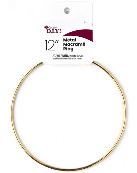 Metal 12" Brass Macrame Ring