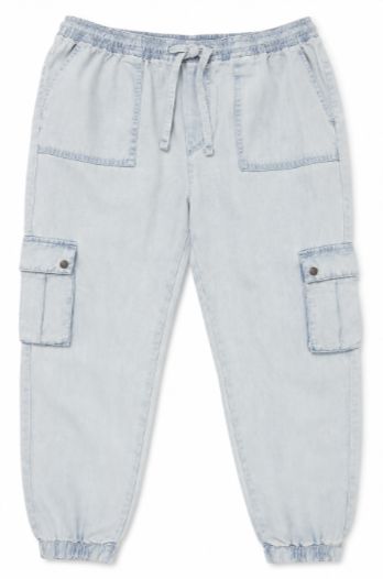 Lyocell High Waisted Pant - Light Blue L