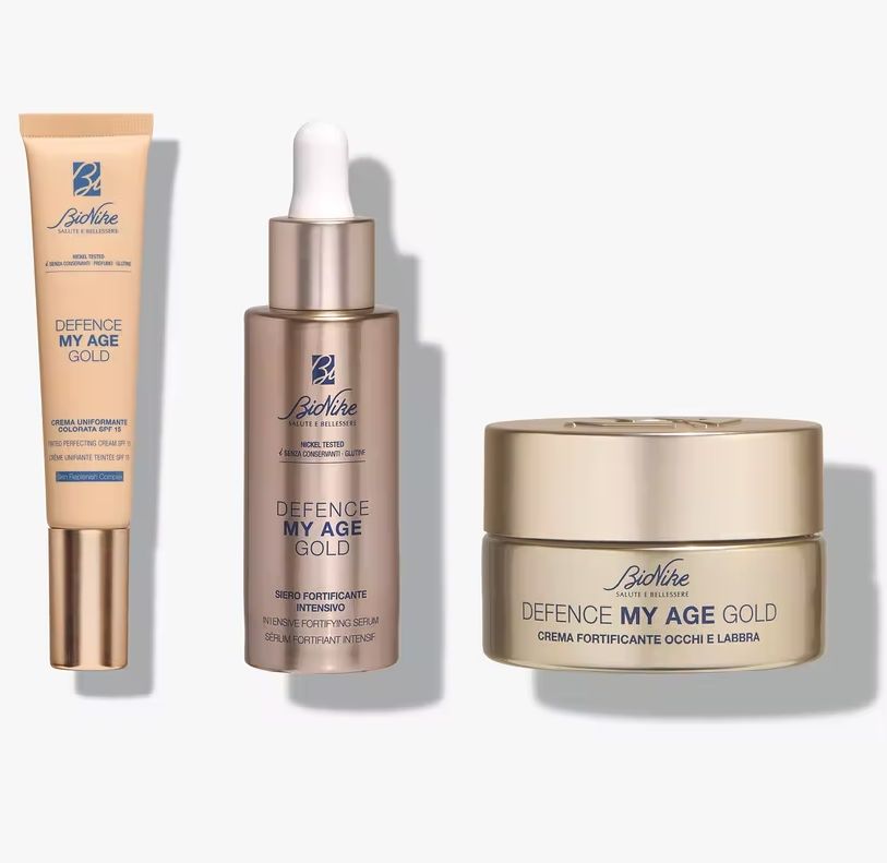 BIONIKE - DEFENCE MY AGE GOLD TRIO FORTIFICANTE/ Siero+ Crema Uniformante + Contorno Occhi
