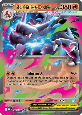 Mega Charizard X ex - 013/094 - ME02: Phantasmal Flames (PFL) Mega Charizard X ex - 013/094 - ME02: Phantasmal Flames (PFL)