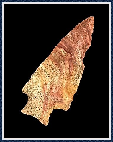 ~ Beautiful Banded Red, Orange & Cream ~ Seminole Knife Blade ~ ~ Beautiful Banded Red, Orange & Cream ~ Seminole Knife Blade ~