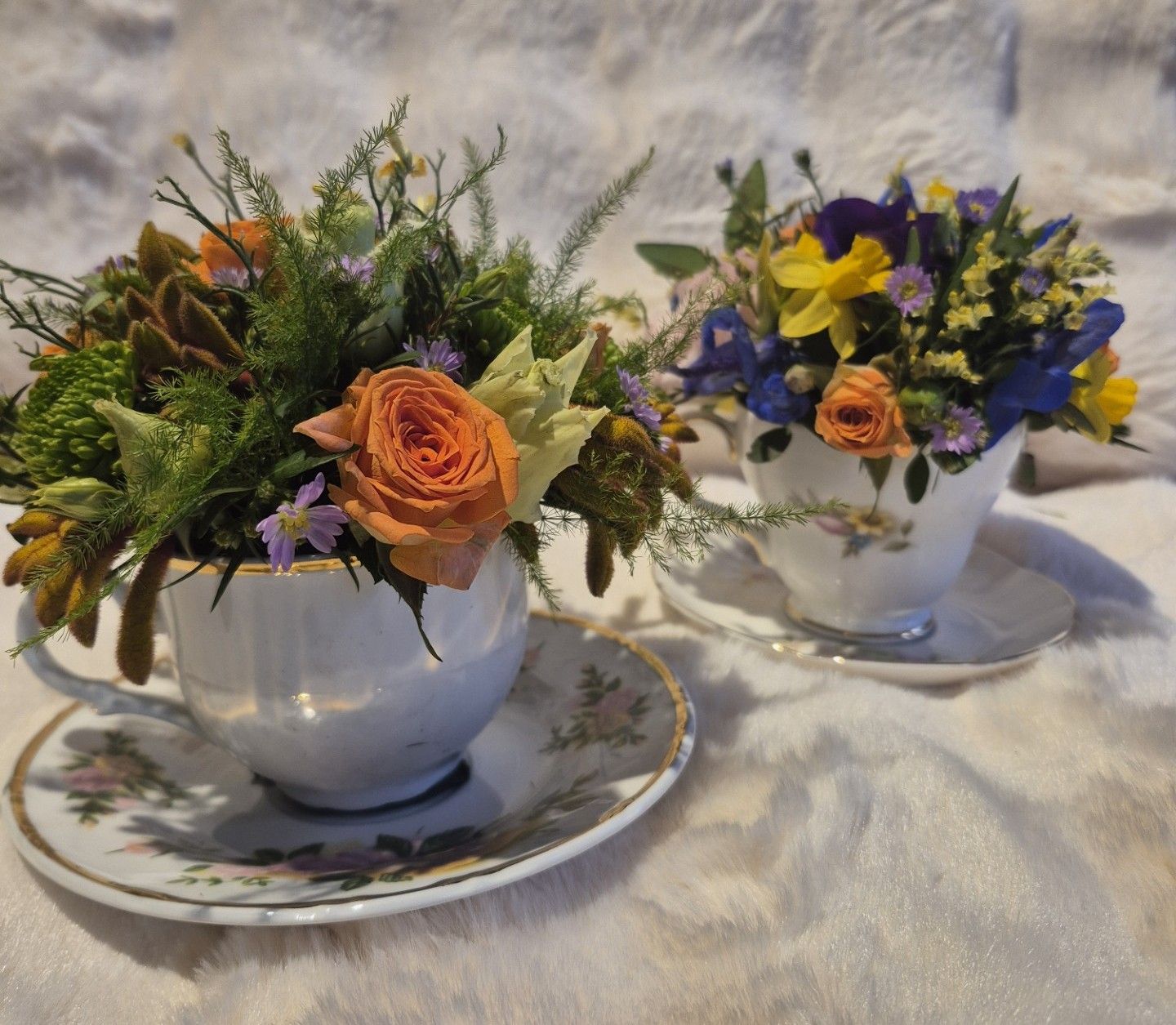 "KOM SNEL OP DE KOFFIE" vintage kop en schotel