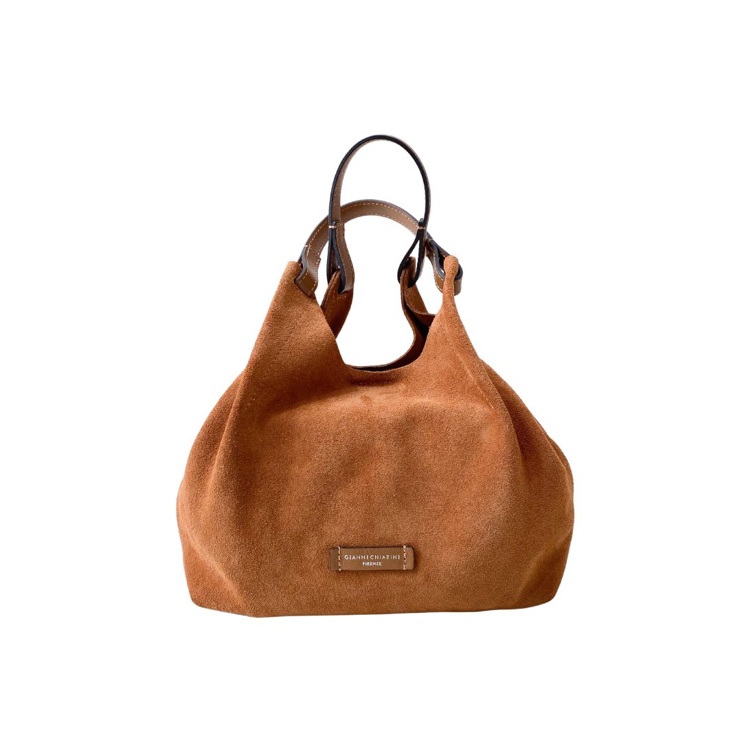 GIANNI CHIARINI - (borsa di seconda mano) Dua bag media scamosciata - Caramel