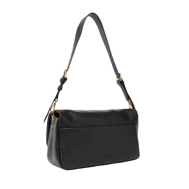 PINKO - Borsa a tracolla media Love Bag Click Soft Horizontal Handle in pelle - Black/Oro