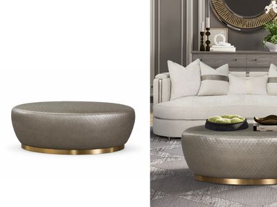 Luxe Meridian Ottoman, Warm Metallic Taupe