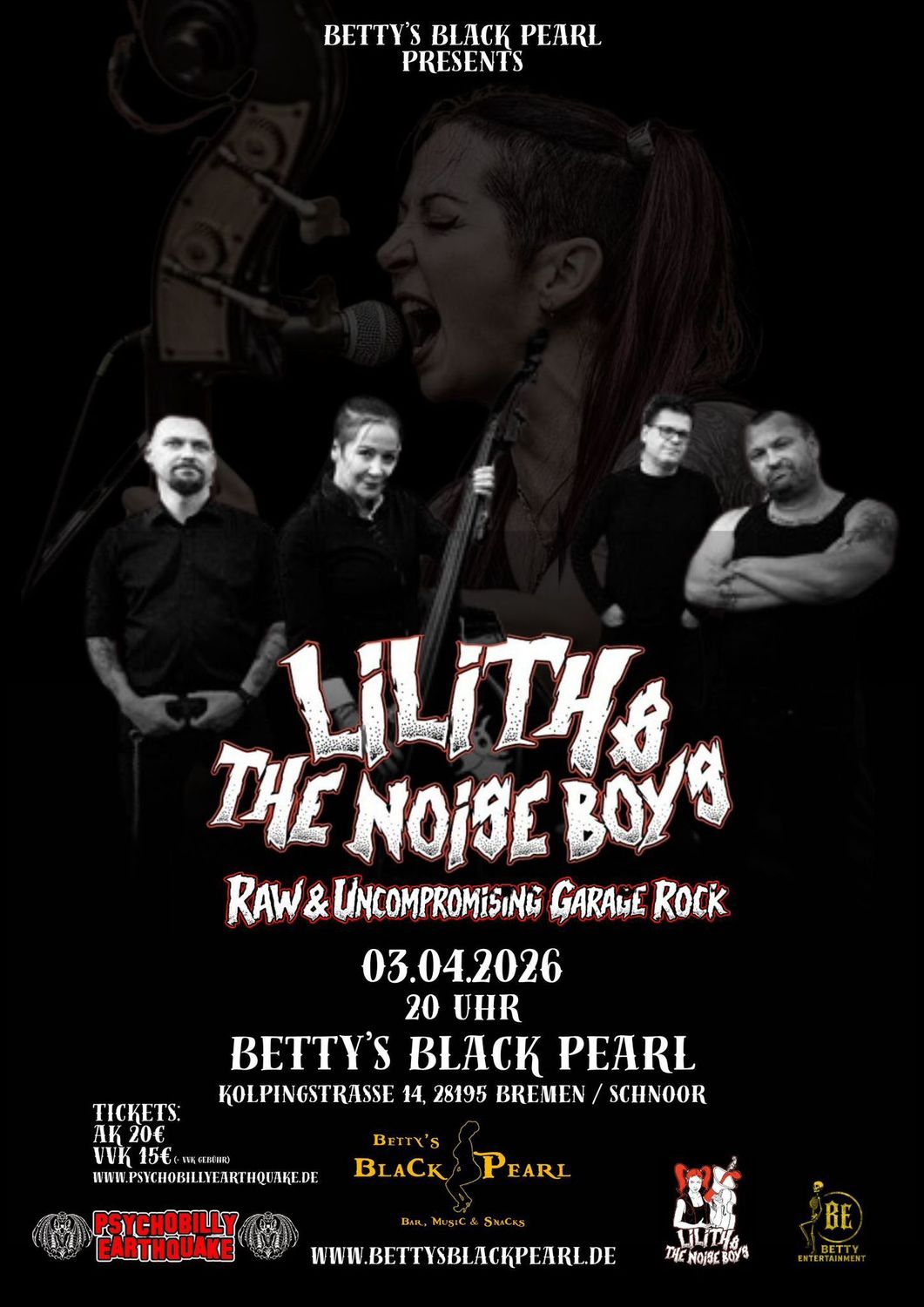 TICKET - Lilith & The Noise Boys - Bremen 03.04.26 @ Bettys Black Pearl