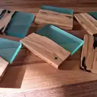 Suzanne Art Creations - Onderzetter Olijfhout met Epoxy