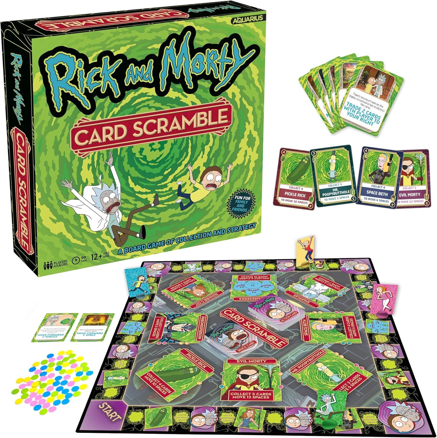 Rick &amp; Morty Card Scramble Board Game (Board Game, NEW)