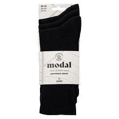 Komfortbund-Socken aus weichem Modal – schwarz - 3er Pack
