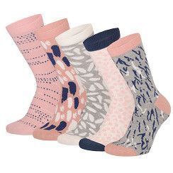 Damen Motivsocke - rosé/ecru - 5er Pack Damen Motivsocke - rosé/ecru - 5er Pack