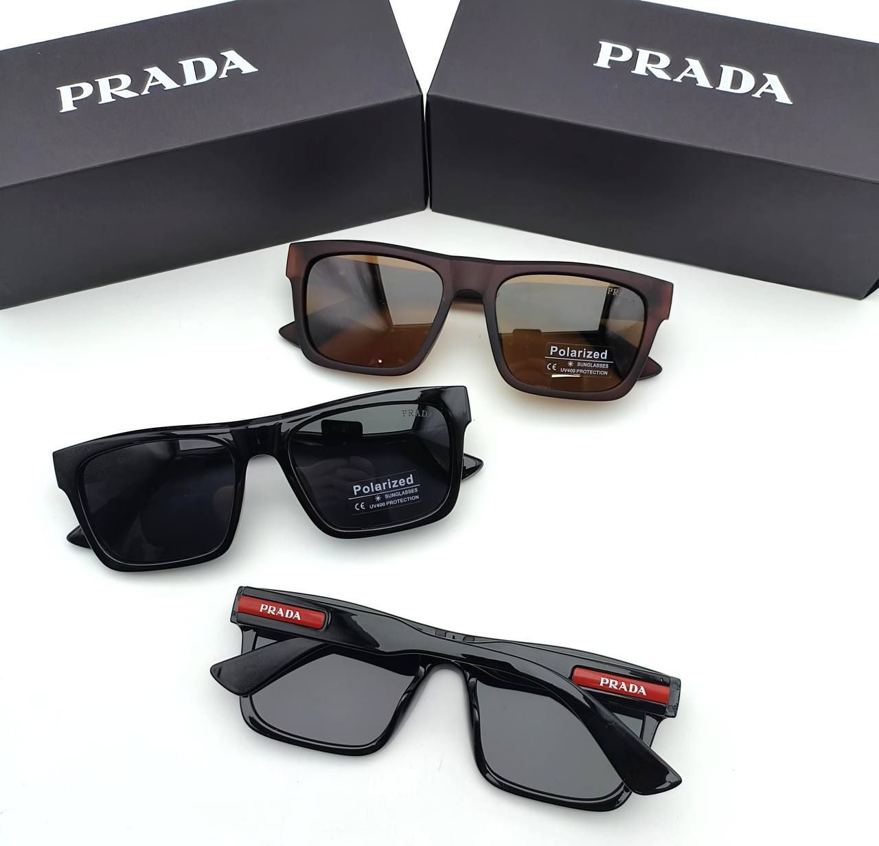 Prada Rectangular Polarized Sunglasses in 2 Different Colors