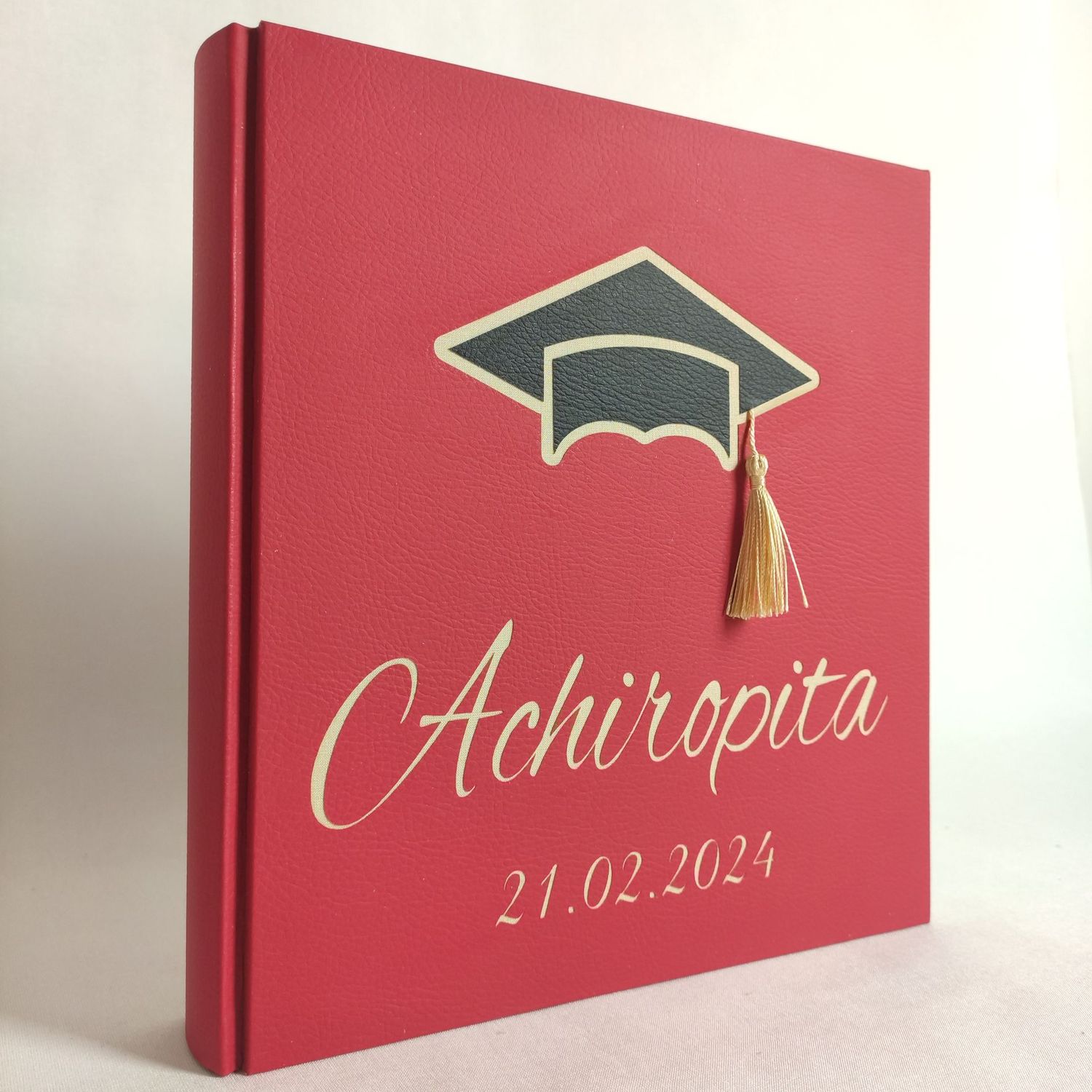 Album fotografico laurea con nome e data in pelle eco