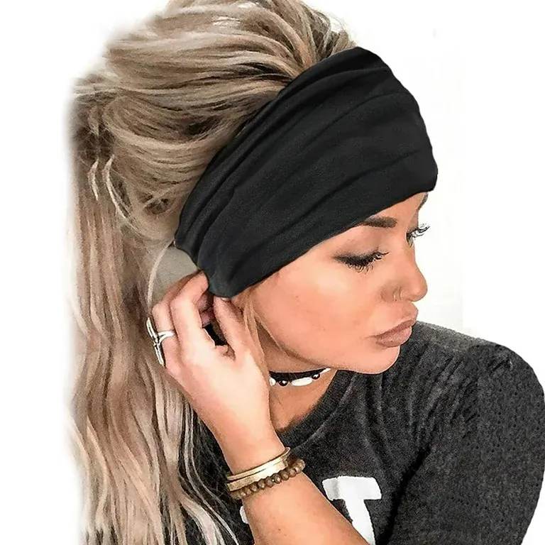 Solid Black Wide Headband