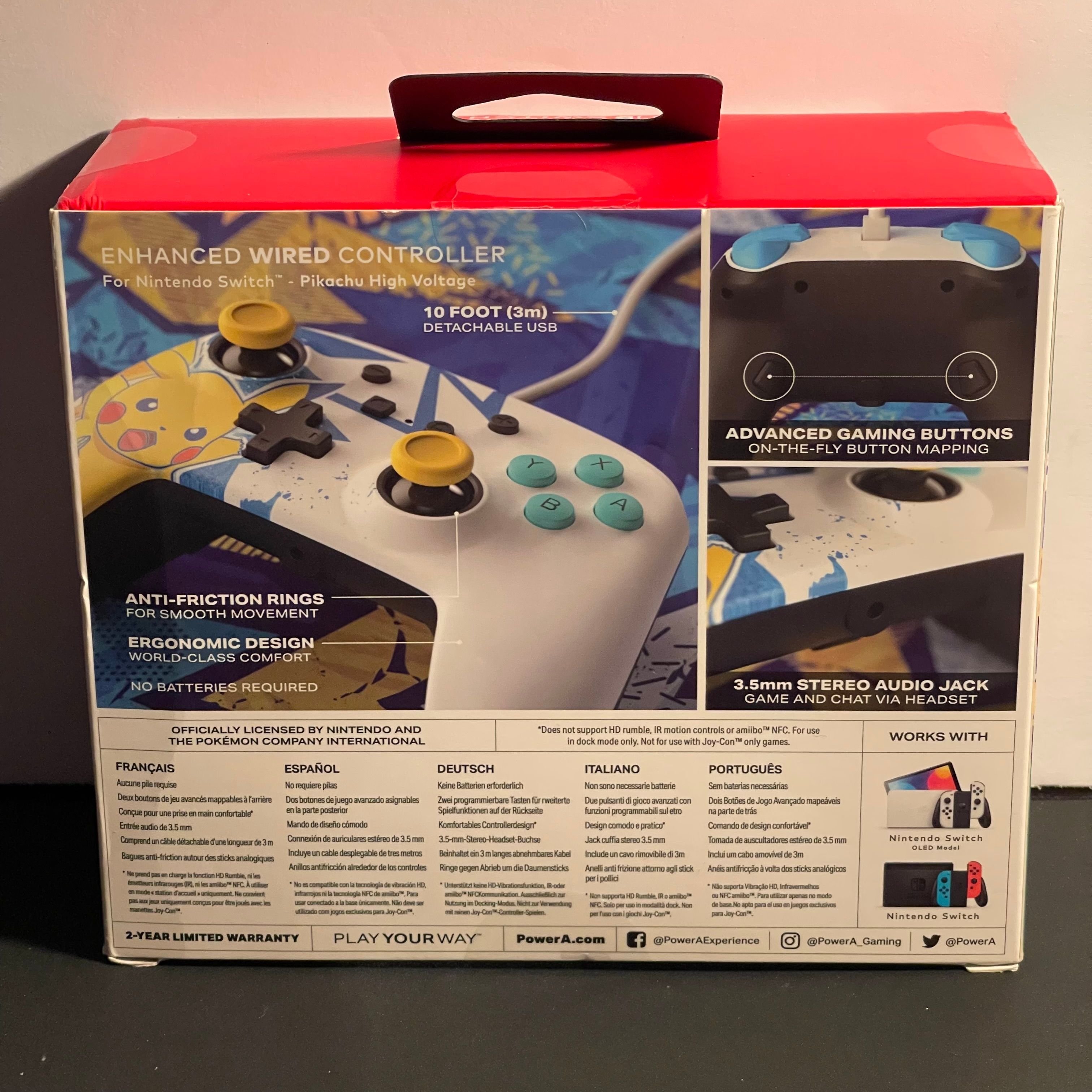 PowerA Enhanced Wired Controller | Switch | Pikachu High Voltage | Brand New