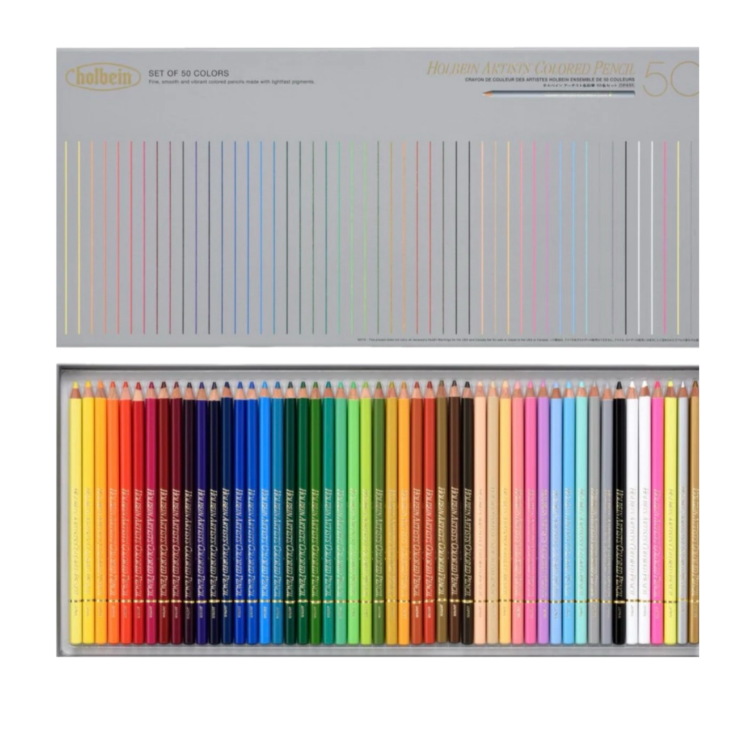 HOLBEIN ARTISTS'  50 COLOURED PENCILS SET OP935