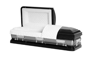 Kali Series Black/Silver Steel Casket